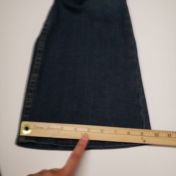 Levis 519 Flare Jeans Womens 12 Short Blue Low Rise Stretch Dark Wash Y2k Denim - Picture 8 of 16